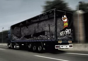 Unveiling the Witty World of Trailer Advertising: A Captivating Truck Photo
